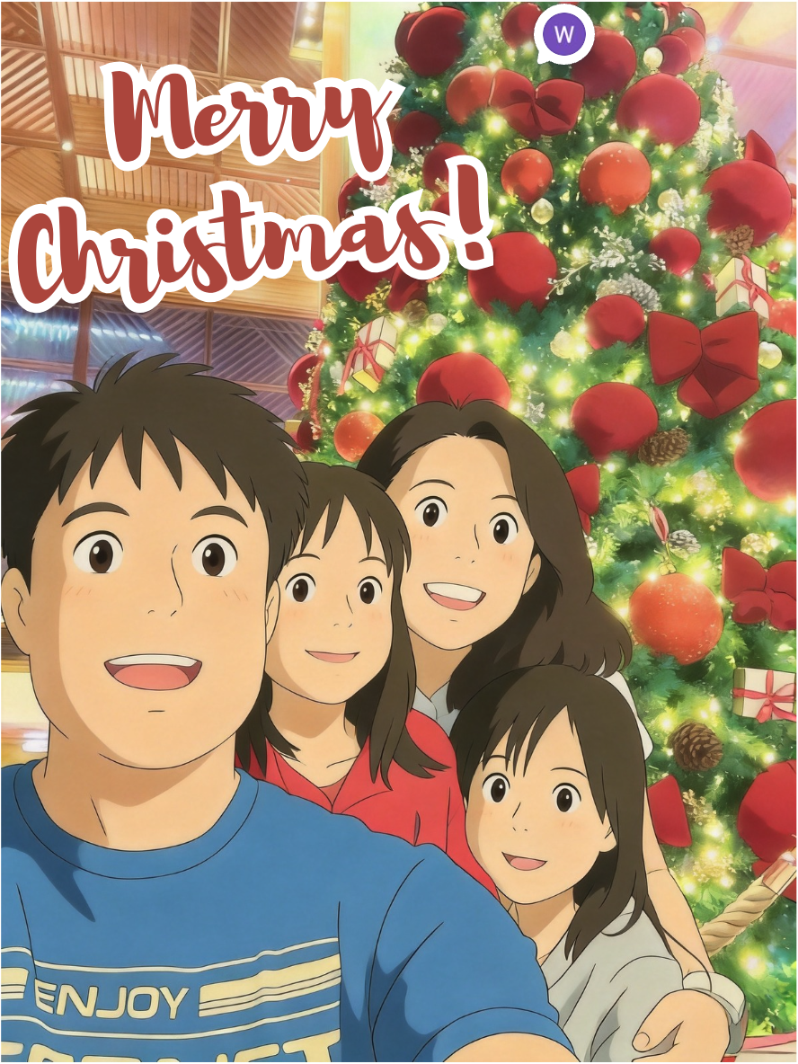 An animated family made from a photograph